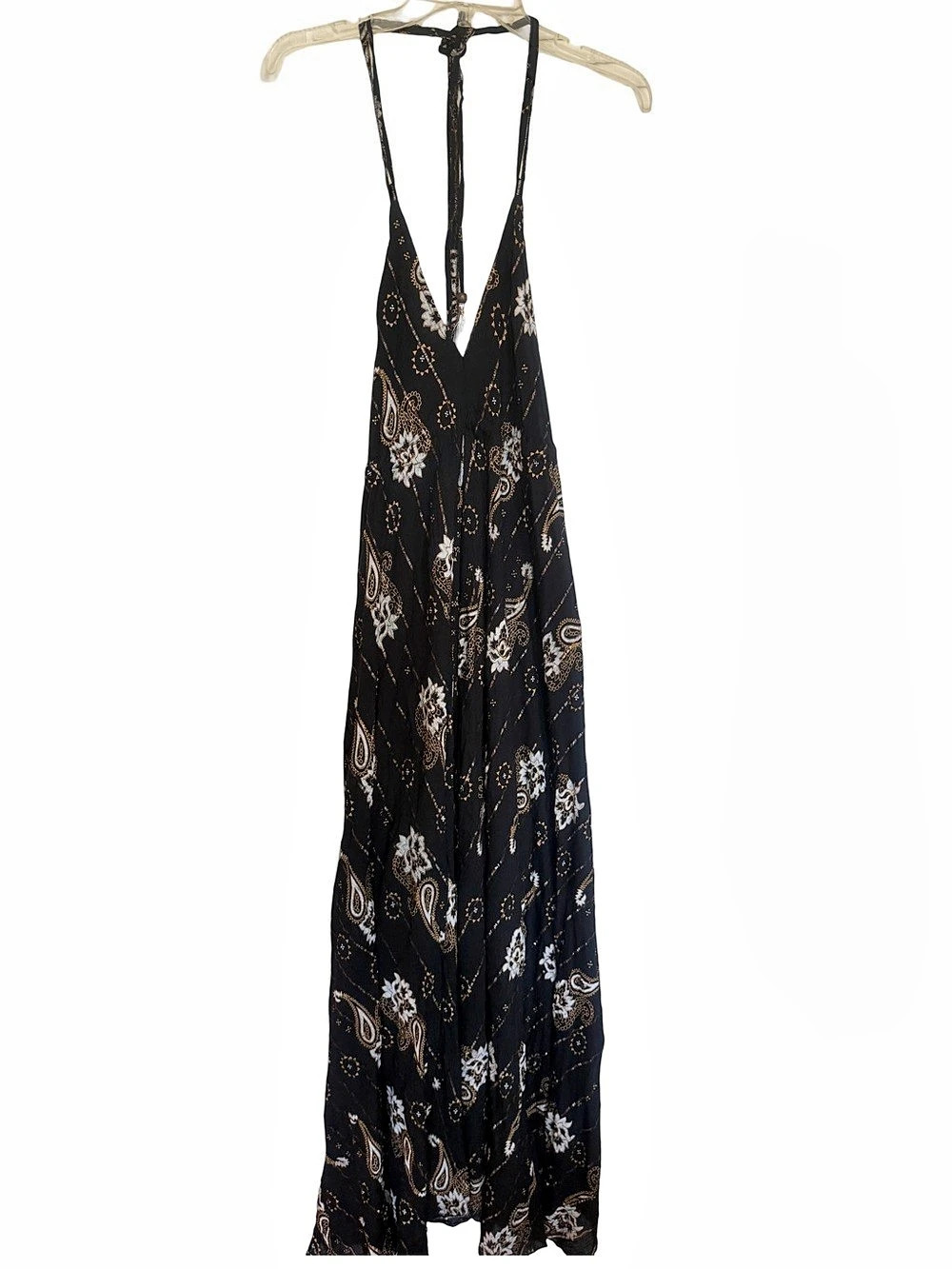 Paisley Print Maxi Dress in Black